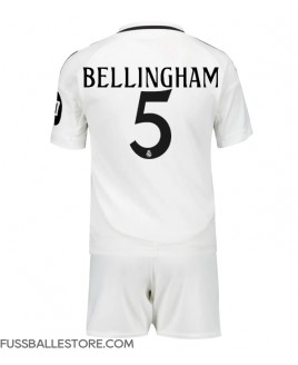 Günstige Real Madrid Jude Bellingham #5 Heimtrikotsatz Kinder 2024-25 Kurzarm (+ Kurze Hosen)